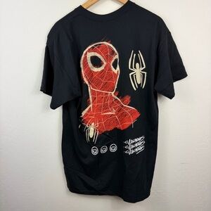 Marvel Black Tee with Gold Spider Emblem